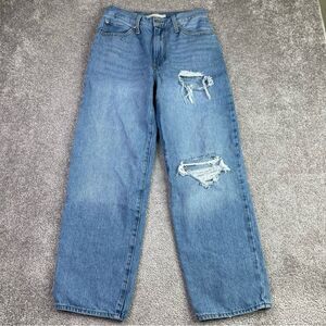 Levi’s ‘94 Baggy Jeans Women’s 27 Blue Straight High Rise Torn Cotton